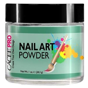 Acrylic Nails Color Acrylic Powder For Nail Art> 1oz Jar by Cacee> For Any Professional Acrylic Nail Kit> Premix of Pigments> Glitter> & Metallic Effects (Ocean Green #56)
