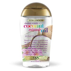 OGX Coconut Miracle Oil Penetrating 3.3 Ounce X-Strength (100ml) (3 Pack)
