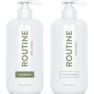 Routine Wellness Anti-Thinning Shampoo and Conditioner Set for Thinning Hair – Sage 14oz (Pack of 2)