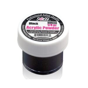 1/4 Ounce Black – Acrylic Powder by Sassi for Beautiful Nails