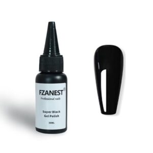 FZANEST Black Gel Nail Polish 30ml Refill Bottle,Dark Color Winter Gel Polish Soak Off