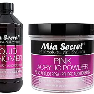 Mia Secret Liquid Monomer 8 oz and PINK Powder 8 oz