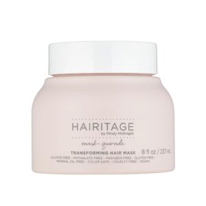Hairitage Moisturizing Argan Oil Hair Mask Treatment for Anti-Frizz and Hydration – Deep Conditioning Curl Repair Mask with Shea Butter, Aloe & Soy Protein for Dry, Damaged Curly Hair – Soften & Shine