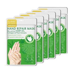 ELAIMEI 6 Pair Moisturizing Hand Golves Hand Repair Masks for Dry Hands> Repair Rough Skin Remove Dead Skin> Hand peel Masks for women and men