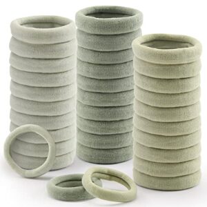 100 Pcs Thick Seamless Brown Hair Ties, Ponytail Holders Hair Accessories No Damage for Thick Hair (Mint Green Colors)