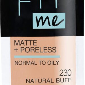 Maybelline New York Fit Me Matte + Poreless Liquid Foundation, Pouch Format, 230 Natural Buff, 1.3 Ounce