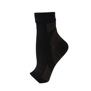 BLMIEDE Recovery Foot Sleeves/Ankle Sleeve/Plantar Fasciitis Support Socks. Guaranteed Highest Copper Content. For Heel Arch Foot Swelling & Ankle Inju Pumice for Feet (Black> B)