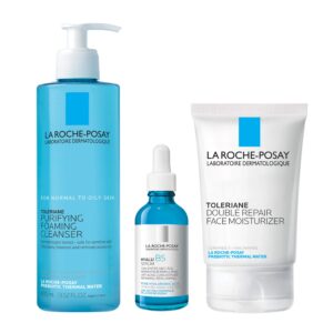 La Roche Posay Toleriane Purifying Cleanser + Toleriane Double Repaire Moisturizer + Hyalu B5 Serum