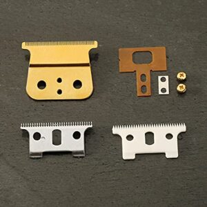 WAHFOX Adjustable Replacement 04521 t outliner GTO T Blade Outliner Replacement Ceramic Blade for andis Gtx GTO T-Outliner Trimmer Ceramic movable blade (Gold)