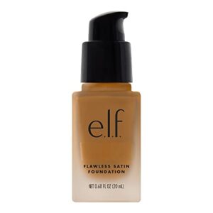e.l.f. Flawless Satin Foundation, Lightweight & Medium Coverage, Semi-Matte Finish, Vegan & Cruelty-Free, Bruleé, 0.68 Fl Oz (20mL)