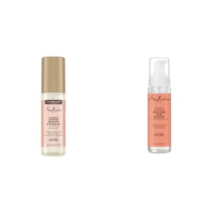 SheaMoisture Coconut & Hibiscus Shine Oil 3.3oz & Frizz Control Curl Mousse 7.5oz Bundle
