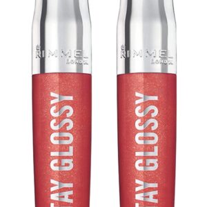 Rimmel Stay Glossy 6HR Lip Gloss, All Day Seduction, 0.18 Fl Oz (Pack of 2)
