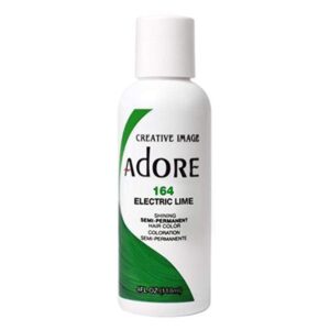 Adore Semi Permanent Hair Color – Vegan and Cruelty-Free Green Hair Dye – 4 Fl Oz – 164 Electric Lime (Pack of 1)