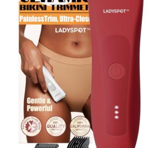 Finishing Trimmers, LADYSPOT™ Finishing Trimmers for Men (Wine-red Female-Version), Replaceable Ceramic Blade Heads, Waterproof Wet/Dry 90 Minutes