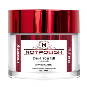 Notpolish Dip Powder for Nails – Artistic Perfect Dip in Clear – Vibrant Color & Long Wear – For Dipping or Dabbing> No UV Needed – Clean Finish Powder Dip – Manicure Supplies – 2 oz