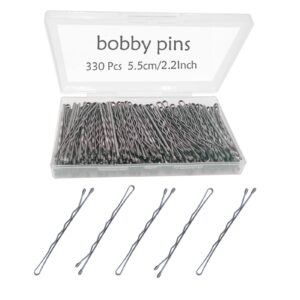 330 Pcs 2.2 Inch Hair Bobby Pins Silver With Box, Silver Bobby Pins For Gray Hair, YINGFENG Reusable Non Slip Hair Pins, This Gray Hair Pins For Women, Girls And Kids