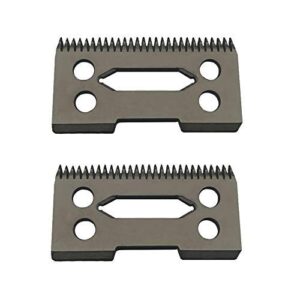 professional ceramic clipper blades 2 hole2-Hole Clipper ceramic Blade cutter,ceramic clipper replacement blades for Wahl Senior cordless Clipper, wahl sterling (2 x W Black)