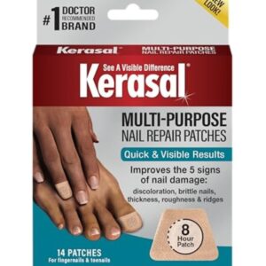 Kerasal Multi-Purpose Nail Repair Patches – 14 Count – Nail Repair for Damaged Nails, 8-Hour Nail Treatment Restores Healthy Appearance (Packaging May Vary)