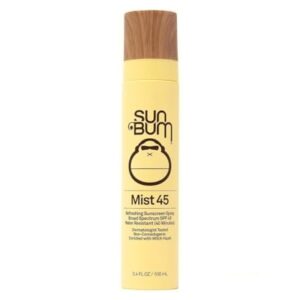 Sun Bum Original SPF 45 Sunscreen Mist – Broad Spectrum Moisturizing Facial Sunscreen Spray with Vitamin E – Hawaii 104 Act Compliant (Made without Octinoxate & Oxybenzone) – Travel Friendly – 3.4 oz
