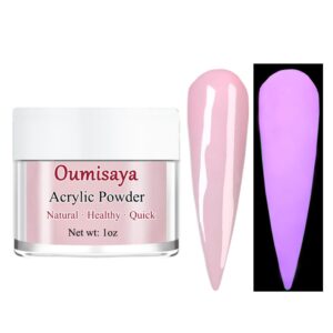 Glow in the dark Nail Acrylic Powder Pink Color 1OZ AP055 for french nail art design