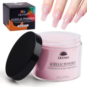 EBANKU Pink Acrylic Powder> 120g/4.23oz Acrylic Powder Large Capacity Professional Acrylic Nail Powder for Nail Acrylic Extension> Nail Carving> Long-Lasting> No Nail Lamp Needed