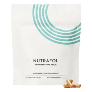 Nutrafol Women’s Balance Hair Growth Supplements, Ages 45 and Up, Clinically Proven for Visibly Thicker Hair and Scalp Coverage in 3-6 Months, Dermatologist Recommended – 1 Month Supply Refill Pouch