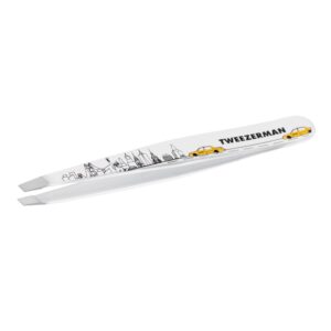 Tweezerman Exclusive 40th Birthday Slant Tweezer – Hair Removal Tweezers, Stainless Steel, Silver