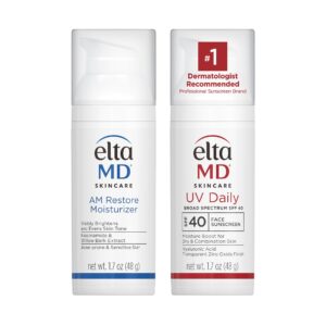 EltaMD UV Daily Facial Sunscreen Broad-Spectrum SPF 40 with Therapy Facial Moisturizer, Oil-free, Lightweight, Fragrance-free, Dermatologist-Recommend