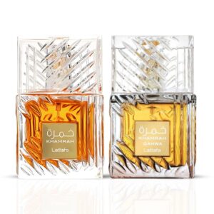 Lattafa Khamrah & Khamrah Qahwa Eau De Parfum Sprays 100ML (3.4 OZ) | Indulgent Warmth, Cozy Sweetness—Two Scents That Wrap You in Luxury. (Bundle)