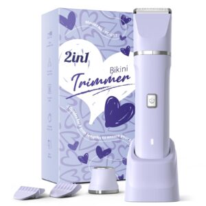 Electric Razors for Women – Wet/Dry Womens Electric Shaver for Legs, Replaceable Body Hair Blade Heads&Hair Remover for Face Head, No Nick, No Cut, No Razor Burn, Purple