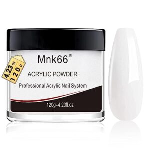 Mnk66 Acrylic Powder Professional Clear Pink Nude Milky White Acrylic Nail Powder for Nail Extension> French Nail Art 3D Flowers> Nail Carving> Beginner (YSHJF003-120g)