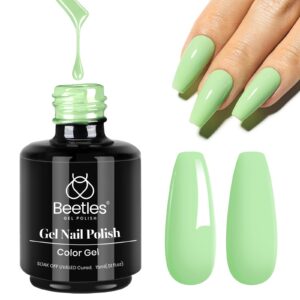 Beetles Gel Nail Polish, 1 Pcs 15ml Fall Green Soak Off Gel Polish Nail Art Manicure Salon DIY Nail Uv Lamp Gel Nail Design Decoration at Home Gift for Women Girl Gel Nail Polish