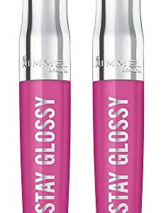 Rimmel Stay Glossy 6HR Lip Gloss, Purple Parlour, 0.18 Fl Oz (Pack of 2)