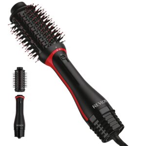 REVLON One-Step Volumizer Plus Hair Dryer and Styler, Enhanced Motor for Less Frizz, More Shine, and Reduced Heat Damage for Salon Style Round Brush for Blowout, Black (Amazon Exclusive)