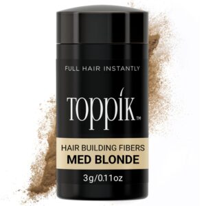 Toppik Hair Building Fibers, Medium Blonde, 3g Fill In Fine or Thinning Hair Instantly Thicker, Fuller Looking Hair 9 Shades for Men Women
