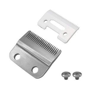 ZEROKIWI Professional 2 Hole Replacment Blades Set #2161-400-8148, Including 1 Carbon Steel Fix Blade, 1 Ceramic Moving Cutting Blade and 2 Screws, Compatible with Magic Clip 5 Star Series(Silver)