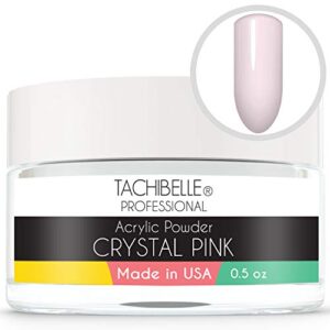 Tachibelle Professional Acrylic Nail System Acrylic Powder> 0.5 oz. Made in USA. Used in Professional Salons. (Crystal Pink 0.5oz)