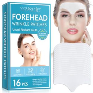 Forehead Wrinkle Patches Overnight> Anti-Wrinkle Face Patches for Forehead Fine> Frown> Smile Lines> Facial Patches with Collagen Aloe Vera Vitaminer> 16Pcs