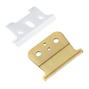 T Replacement Blade for Andis T, Andis gtx Outliner (Ceramic T Blade + Gold Steel Blade)