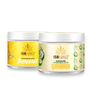 Acrylic Powder Nails Acricover hiperrealistas by ISB NAILS set 2 piece Banana/ Guanabana 2 onz each.