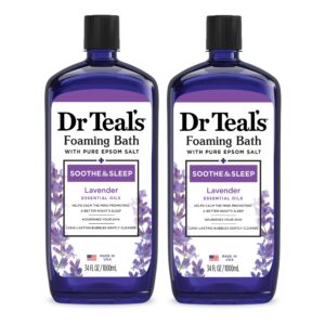 Dr Teal’s Foaming Bath with Pure Epsom Salt, Soothe & Sleep with Lavender, 34 fl oz (Pack of 2)