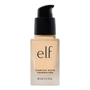 e.l.f. Flawless Satin Foundation, Lightweight & Medium Coverage, Semi-Matte Finish, Vegan & Cruelty-Free, Lily, 0.68 Fl Oz (20mL)