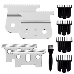 T Outliners Replacement Blade Compatible with Andis T Outliners Trimmer GTO,GTX, SL and SLS,Professional T Blade Trimmer（2 sliver steel T Blade+2 sliver Steel Blade）