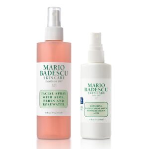 Mario Badescu Facial Spray Bundle | Hydrating Aloe, Rose Water & Herbs Mist + Repairing HOCl Facial Spray with Hypochlorous Acid | Soothes, Hydrates & Reduces Redness | Non-Irritating, Fragrance-Free