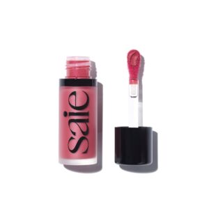 Saie Dew Liquid Blush for Cheeks – Hydrating Cream Blush Stick with a Blendable + Buildable Formula – Skincare Infused Dewy Cheek Tint for a Natural Flush – Glowy Makeup Essential – Dreamy (.40 oz)