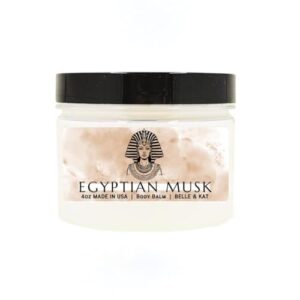Hand & Body Balm for Men & Women Scented Egyptian Musk with Fragrance & Essential Oils, Hydrate & Protect Your Skin, 4oz Container, Made in USA