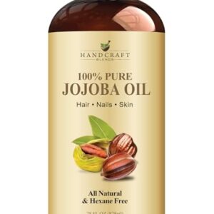 Handcraft Blends USDA Organic Jojoba Oil – Cold-Pressed 28 Fl Oz (Pack of 2) – 100% Pure and Natural – Premium Grade Carrier Oil for Skin and Hair – Hair and Body – Massage – Hexane-Free