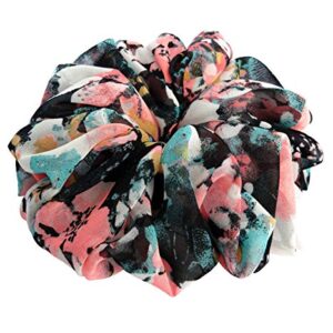 38 Colors Available, Big Scrunchies for Hair, Soft Cheer Chiffon large Ponytail Holder, Cute Birthday Gift for Women Girl Teen, Holiday Accessory (Chiffon Multi)