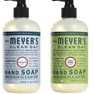 Mrs. Meyer’s Liquid Hand Soap Variety Pack, Snow Drop + Iowa Pine 12.5 oz Each, 1 CT