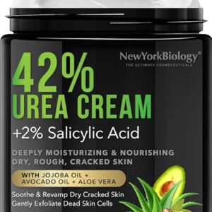 New York Biology 42% Urea Cream with 2% Salicylic Acid – Moisturizing Urea Foot Cream for Dry Cracked Heels, Calloused Feet, Athletes Foot, Dry Cracked Feet and Dead Skin – 5.3 oz